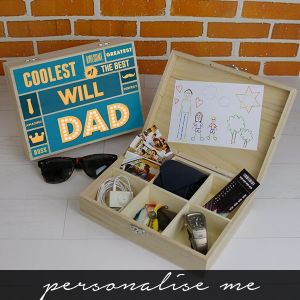 Best Dad - 6 Compartment Wooden Storage Box