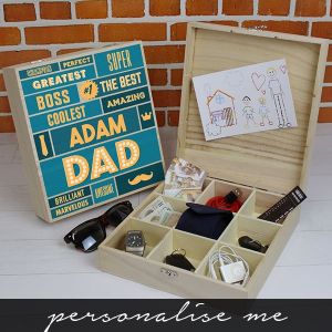 Best Dad - 9 Compartment Wooden Storage Box