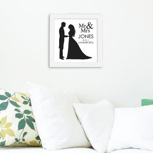 Framed 'Mr & Mrs' Print