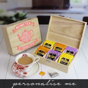 Mums Wooden Tea Chest - 6 Compartment