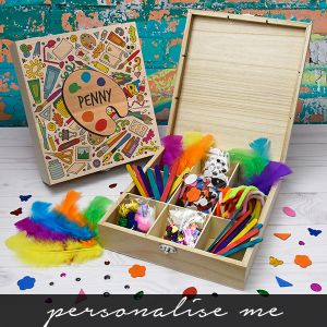Personalised Kids Wooden Craft Box