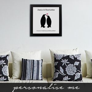 Perfect Partner' poster black frame in living room lifestyle