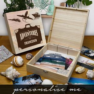 Personalised Travel Memories Wooden Box